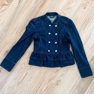 Gap Kids denim jacket ruffled girls size M